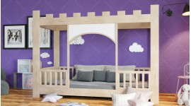 Le lit d'enfant en forme de château